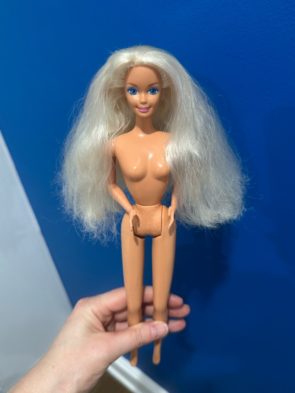 Vintage Barbie Doll Blonde Blue Eyes Mattel Nude Doll Silky Hair